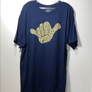 Hawaiian Island Creations Enjoy the Ride SHAKA Navy Blue Graphic Tee 2X
